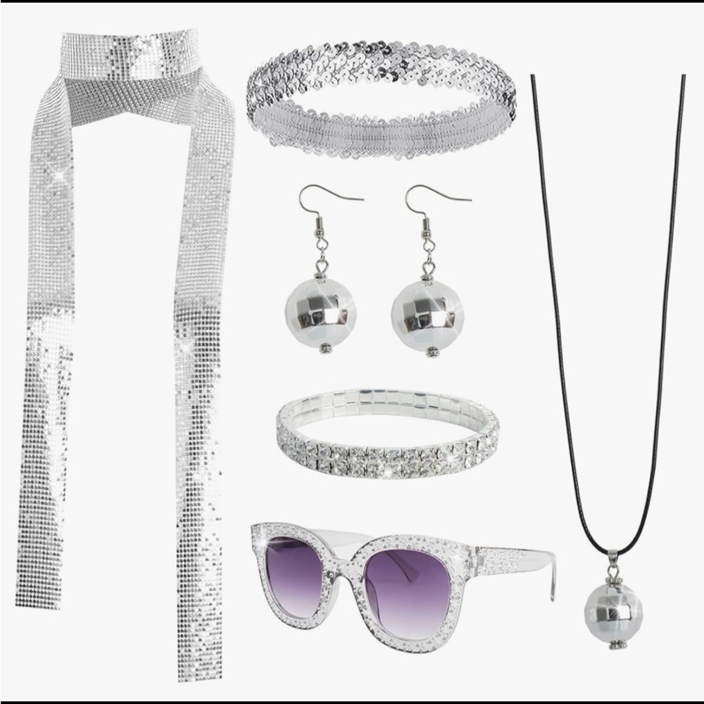 AMAZON - Women’s 70s Disco Accessories Bundle